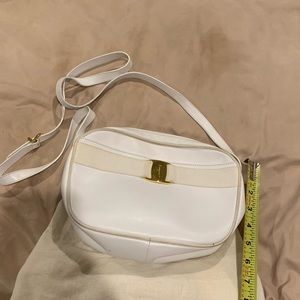 Vintage Ferragamo white crossbody bag